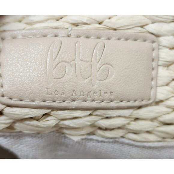 BTB Los Angeles Nancy Tote Straw Bag Crystal Embellished Woven Summer Handbag - Picture 9 of 10